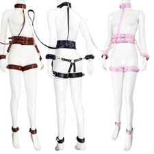 Unisex Handcuffs Thigh Cuffs Collar Hog Tie Bondage Restraints Couples Flirt