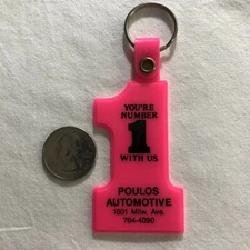 Poulos Automotive Milwaukee Wisconsin Pink #1 Keychain Key Ring #36119