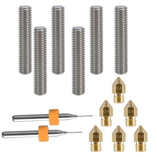 For MK8 3D Printer Extruder Head Kit Brass Nozzle+M6 Throat Tube+Drills - 1.75mm - Photo 7/8