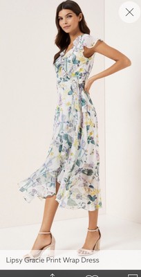 lipsy gracie print wrap dress