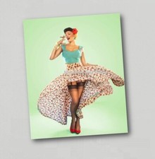 Fridge magnet Pin up Girl Lingerie Model / Woman - Vintage Retro Art (34)
