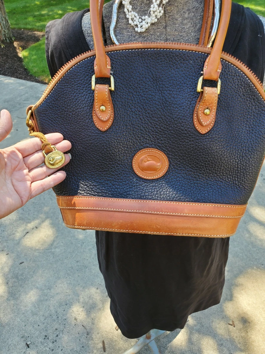 Dooney & Bourke navy satchel handbag purse vintage