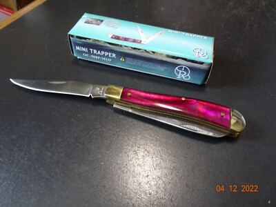 OCOEE RIVER POCKET KNIFE 3 7/8'' CLOSED MINI TRAPPER PURPLR MOP 2- S.S. BLADES