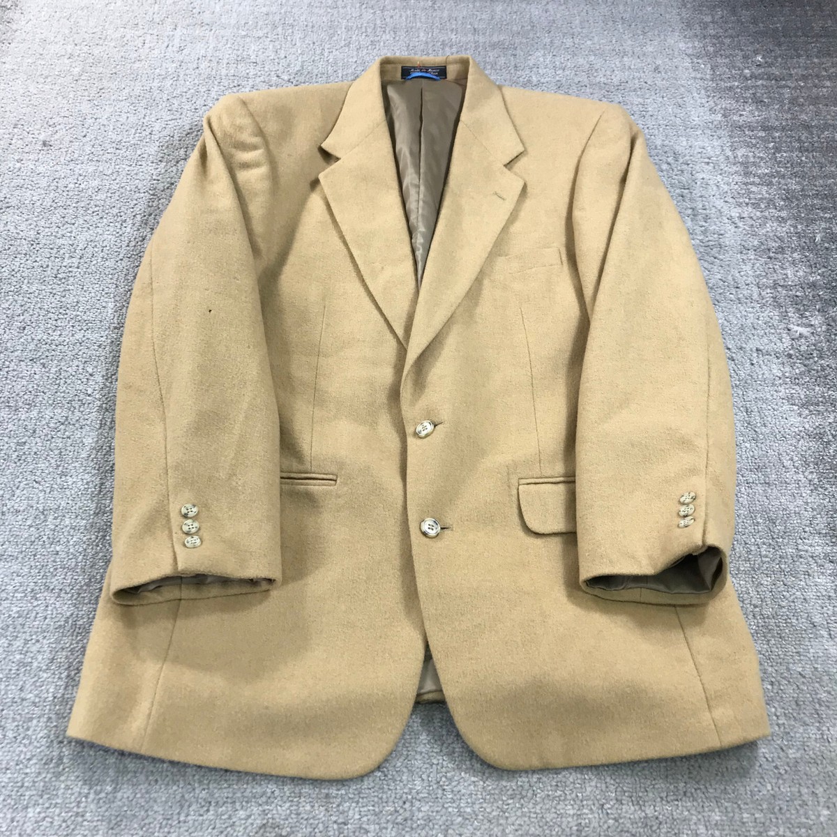 Brooks Brothers Blazer Mens 42 L Jacket Camel Hair Beige 2 Button