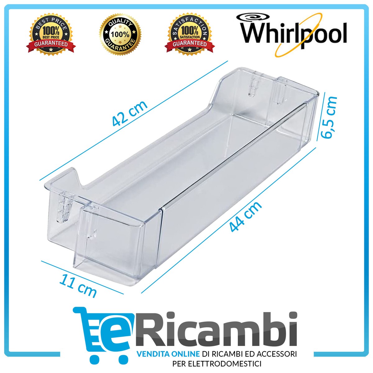Portabottiglie Per Frigorifero Whirlpool - Balconetto Pratico E Resistente | Ricambio Originale - Foto 4