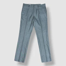 Perry Ellis Portfolio Men's Gray Slim-Fit Twill Dress Pants Size 34W 32L