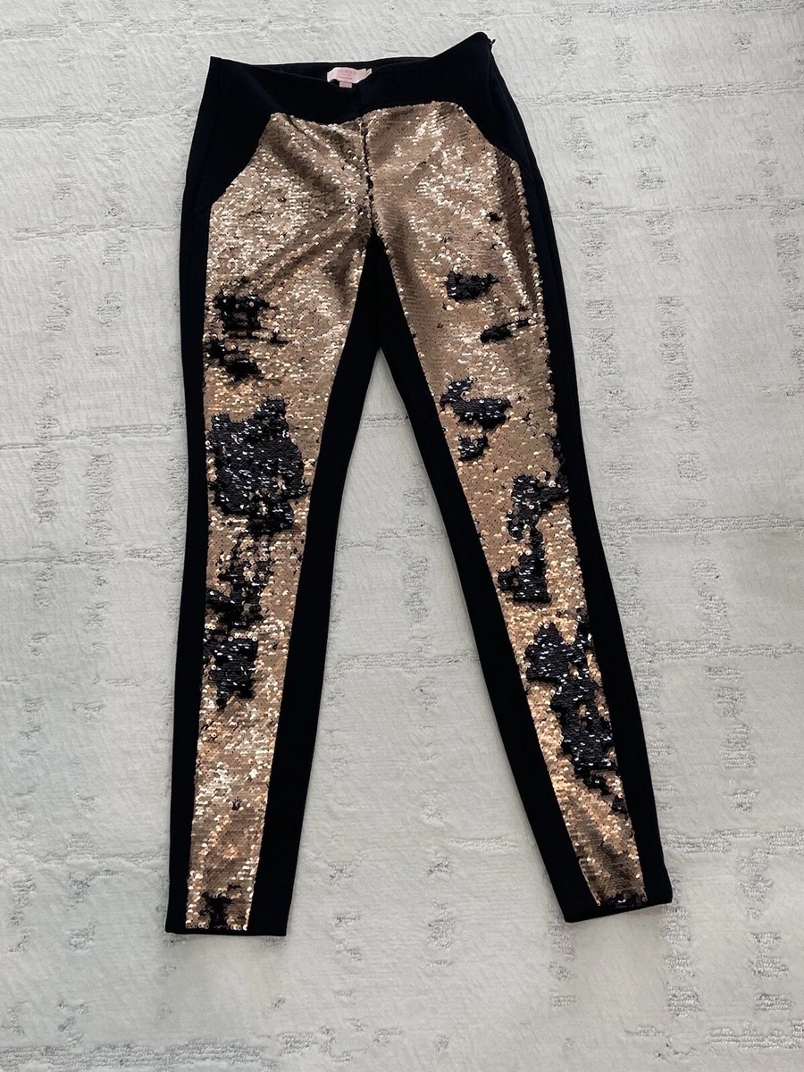 TED BAKER Black Pants with Copper Sequins Party Dressy Leggings Size 1 US 4