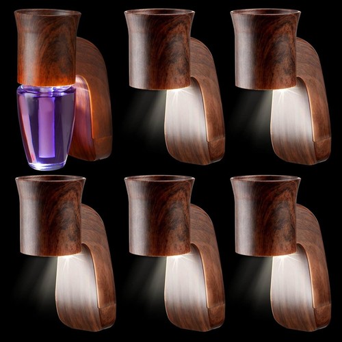 Elegant Night Light Diffuser Set - 6 Rustic Wall Fragrance Plug-ins Included - Picture 3 of 9
