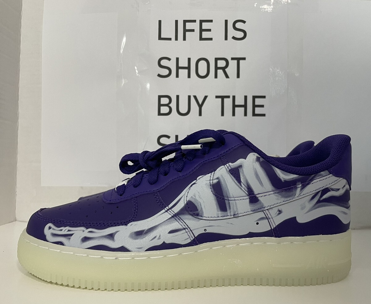 Size 10 - Nike Air Force 1 Low Purple Skeleton for sale