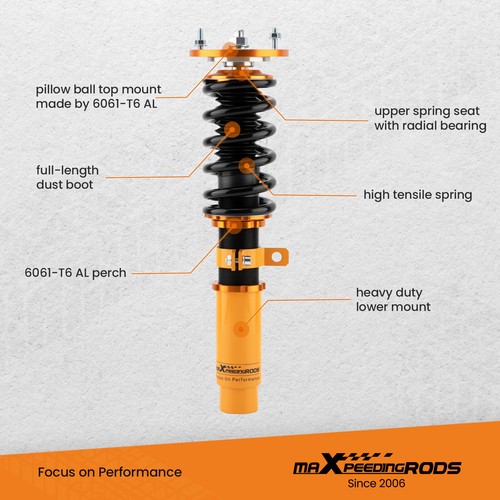 Full Coilovers Shocks & Springs Kit For BMW Z4 (E85) 03-08 RWD Adj. Height - Picture 3 of 11