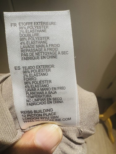 Classy Reiss 'Tatiana' Putty Gold Shimmer Dress UK size 10 | Stunning RRP £150 - Picture 14 of 15