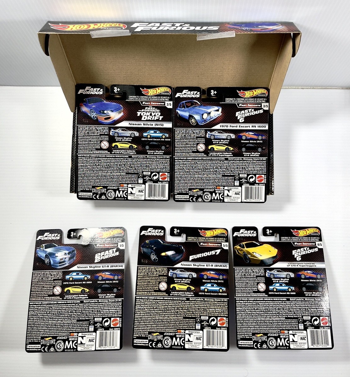 Hot Wheels Fast & Furious Fast Imports Box SET R34 R32