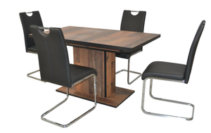 5 tl.g Essgruppe oldwood/schwarz Tischgruppe Esszimmergarnitur