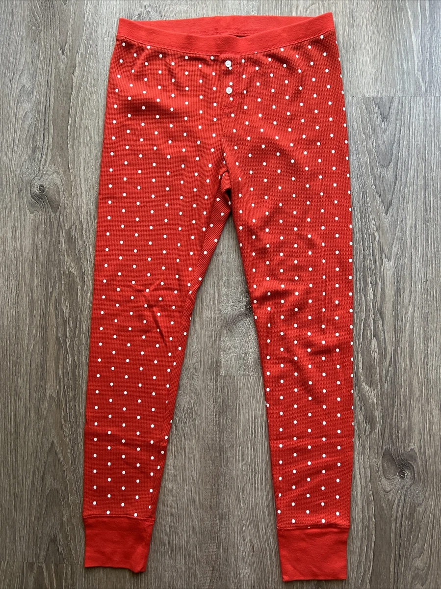 old navy thermal leggings stretch extensively red and white polka