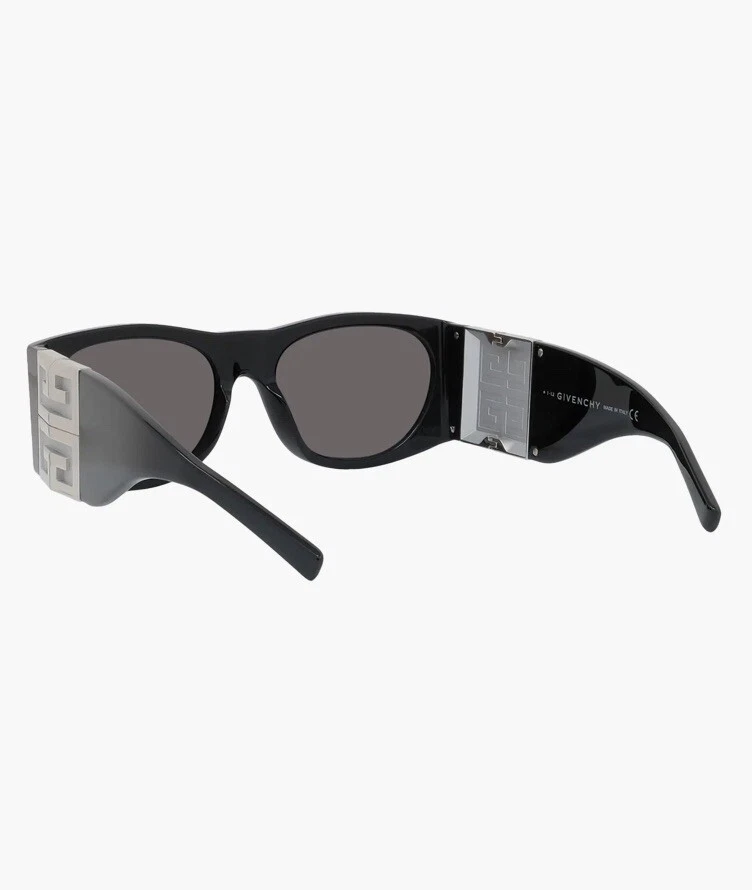 Givenchy 4G 56mm Square Sunglasses Shiny Black Smoke Mirror Rare Sold Out New - Image 4 of 4
