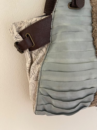 $178! JASPER & JEERA Silk, Leather & Canvas Handbag Tote in Pristine Condition - Picture 5 of 13