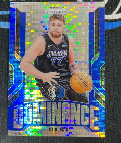 Luka Doncic 2024-25 Panini Prizm Dominance Blue Pulsar /99 #12