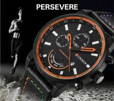 Orologio da polso CURREN Business Quarzo Uomo Pelle Nera Calendario