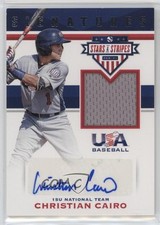 2017 Panini USA Baseball Stars & Stripes Jersey 27/99 Christian Cairo Auto 0i76