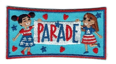 Girl PARADE marching Float Fun Patches Badges SCOUT GUIDE 4th of July Walking