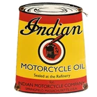 VINTAGE 1950s INDIAN MOTORCYCLE OIL PORCELAIN SIGN SPRINGFIELD,MASS. 11"x8".