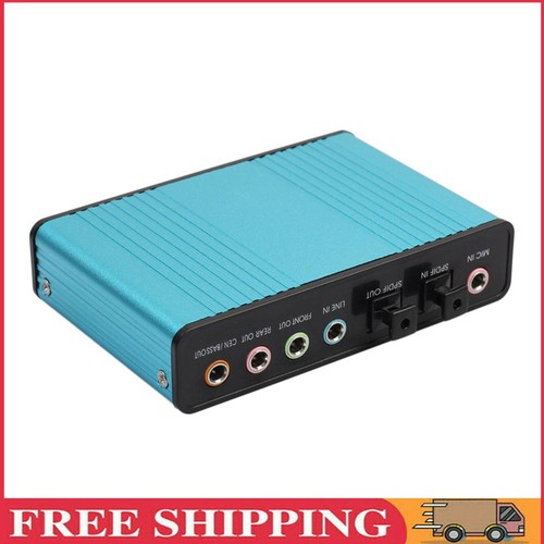 USB 6 Channel 5.1 External Optical Audio Sound Card for Notebook PC(Blue)