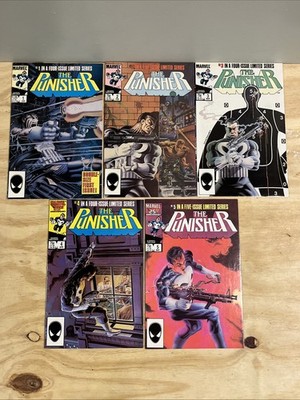 Punisher Limited Series #1-5 Complete Set Full Run Marvel (1985) Super Clean 