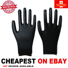 24 PAIRS PU COATED SAFETY WORK GLOVES GLOVE GARDEN GRIP MENS BUILDERS GARDENING