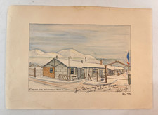 Zeichnung Camp Wittenheim Frankreich Kriegsgefangenschaft 1945-47 Lager 2.WK