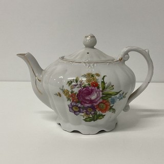 Fred Roberts Company Porcelain Floral Design Musical Tea Pot Working (J5) W#662