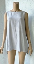 Eileen Fisher Silk Georgette Crepe Ballet Neck Long Tank Size M