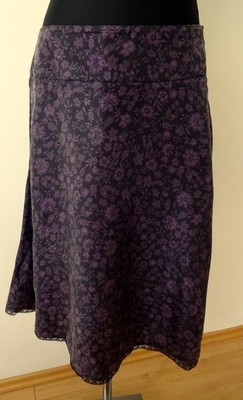 Esprit Damen Rock mit Futter, Damenrock Gr. 40, schwarz/flieder, 100% Seide,TOP!