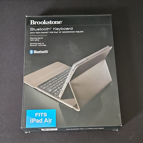 Brookstone Bluetooth Keyboard Folio Case Tech-Weave for iPad Air/5th Gen