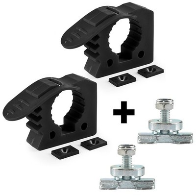 Universal Gummi-Halterung mit Airline Schraub-Fittings 6x30 mm, 2er Set, schwarz