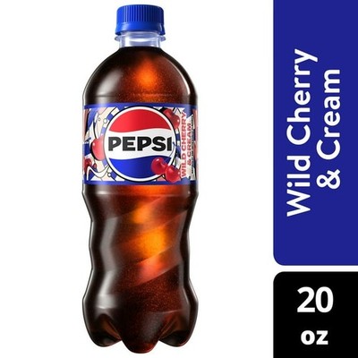 NEW!24 Pack 20 fl oz Pepsi Soda Wild Cherry And Cream 20 fl oz