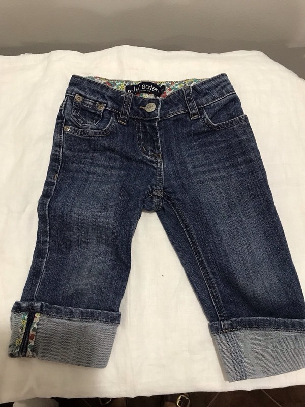 Mini Boden Denim Jeans Stretch Capris Sz 4Y