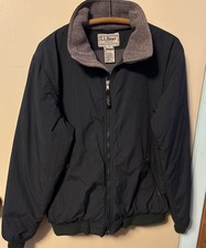 Vintage L.L. Bean Fleece Lined Full Zip Jacket Dark Green Sz M-Read