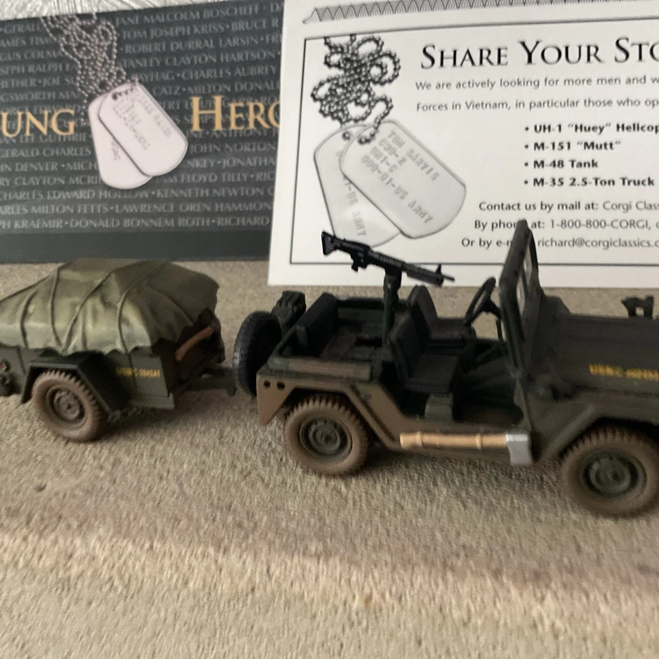 Corgi US50101 Jeep and Trailer "Mutt" Utility Truck USMC 1/43 - Image 4 of 4