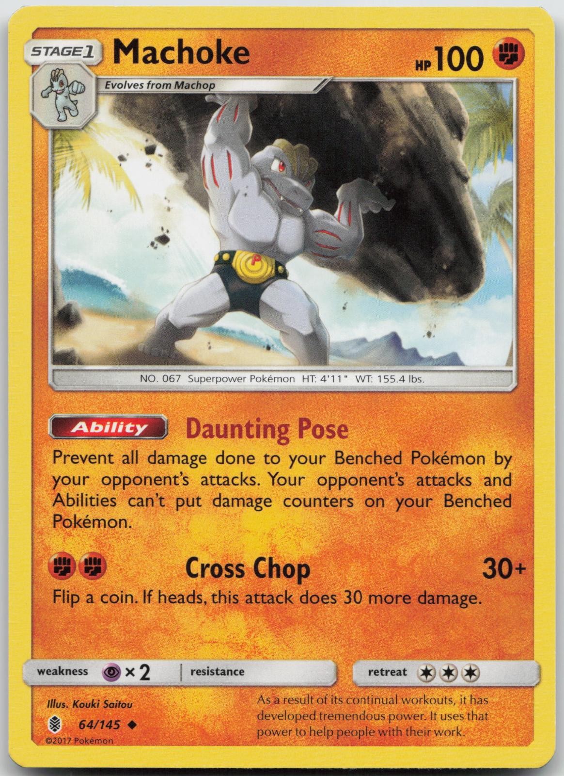 Machoke 64/145 UC Guardians Rising Pokemon NM C18-56