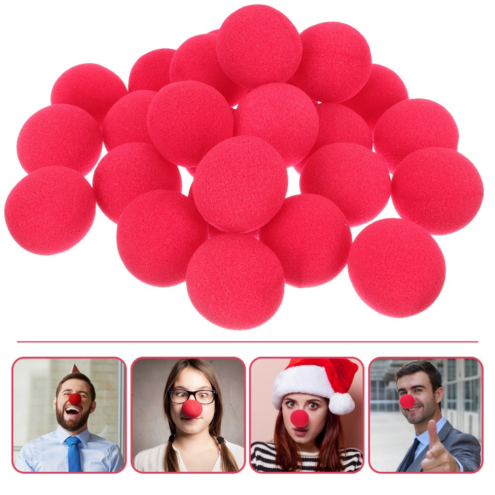 Set of 2 Clown Nose Sponge Ball Child Cosplay Prop Decor Carnival Supply