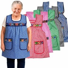 Traditional Mexican Apron for Women - Deep Pockets, Floral Embroidery, 1 Piece