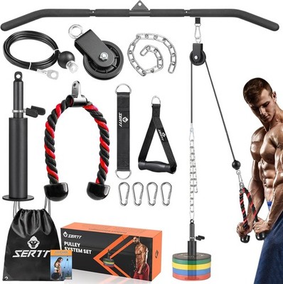 SERTT Cable Pulley System   LAT Pulldown & Power Rack Attachment for Full Body