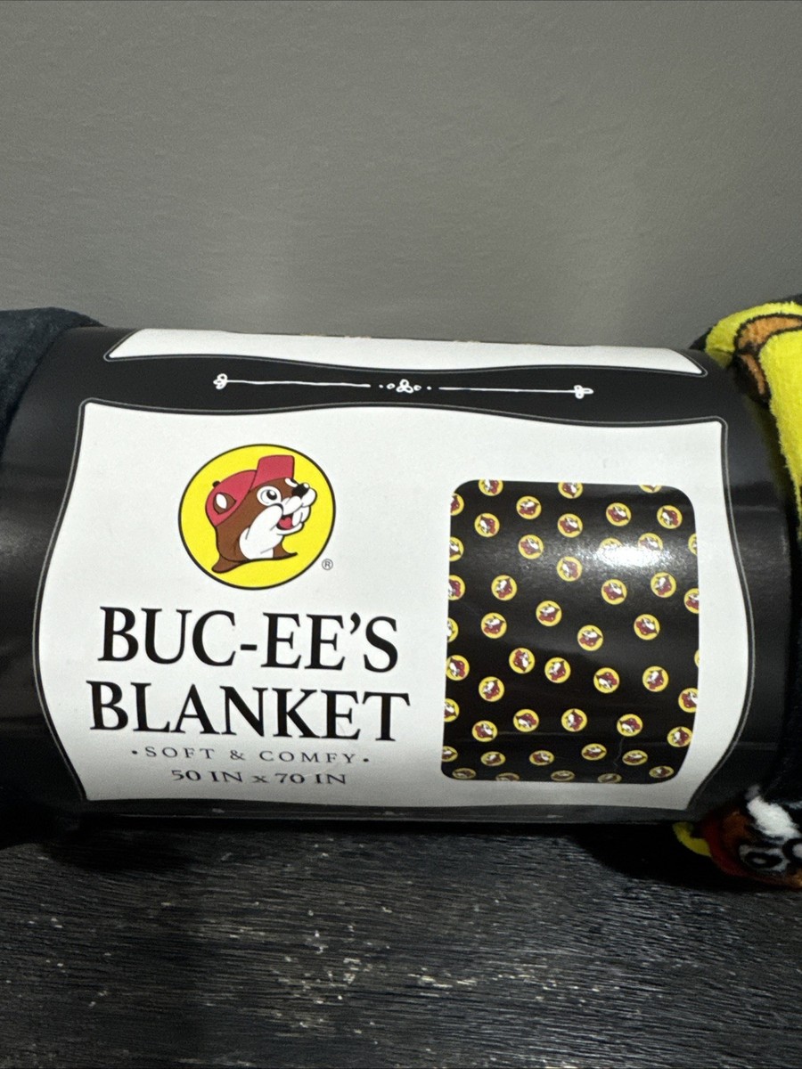 Buc-ee's Classic Buc-ee's Logo Blanket 50” x70” Throw Black Multi