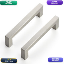 Ravinte 25 Pack 4-1/2 Inch Square Cabinet Handles Satin Nickel Cabinet Pulls