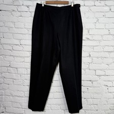 Vintage Pendleton Virgin Wool Pleated Lined Pants Womens 18 Black USA 34X29