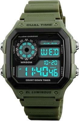 Reloj Para Hombre Casio Resistente Al Agua Acero Inoxidable Hora Mundial Verde