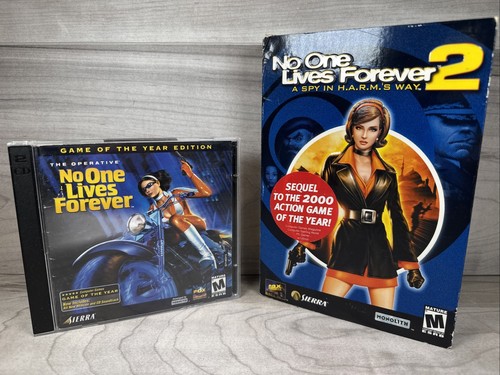 No One Lives Forever PC CD Game Lot: 1st GOTY 2001 & 2 A Spy In Harms Way * READ - Picture 2 of 15