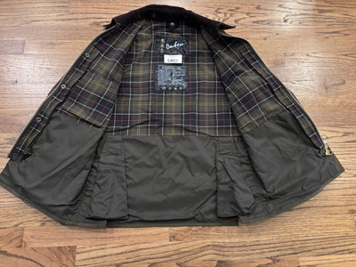 Barbour Classic A835 Bedale Olive Wax Waterproof Rain Jacket Coat