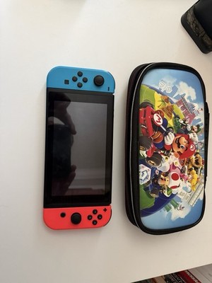 Nintendo Switch Console, AC Adapter & Case. Original Joy Cons No Drift!!