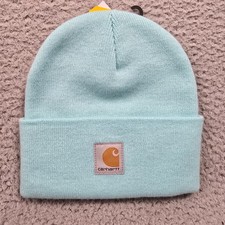 Carhartt Knit Watch Hat Youth Blue OS Patch Stretch Beanie Light Outdoor NWT